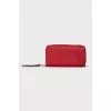 Red wallet with branded embossing