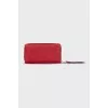Red wallet with branded embossing