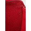 Red wallet with branded embossing