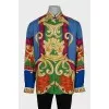 Men's silk shirt with a bright print