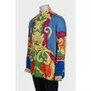 Men's silk shirt with a bright print