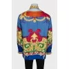 Men's silk shirt with a bright print