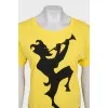 Yellow T-shirt with print