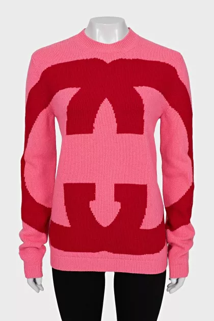 Wool jumper with brand logo