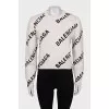 Cropped jumper with signature print