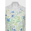 Lace blouse with floral print