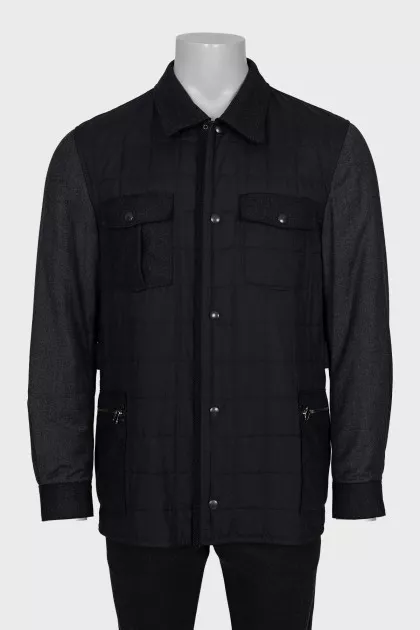 Men's gray quilted jacket
