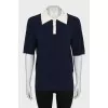 Blue polo with tag