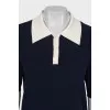 Blue polo with tag