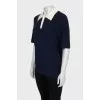Blue polo with tag
