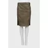 Leather skirt with side panels