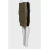 Leather skirt with side panels