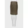 Leather skirt with side panels