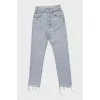 High-waisted jeans with buttons
