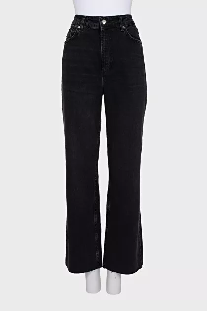 Wide leg distressed jeans with tag