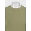 Green sweatshirt with a signature print