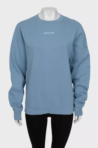 Blue sweatshirt with embroidery