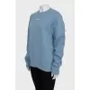 Blue sweatshirt with embroidery