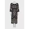 Printed silk midi dress