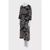 Printed silk midi dress