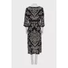 Printed silk midi dress