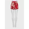 Floral print short shorts