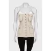 Beige top with buttons