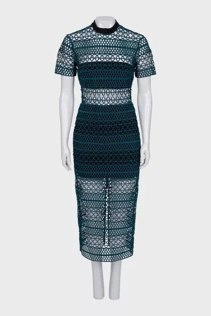 Green knitted dress
