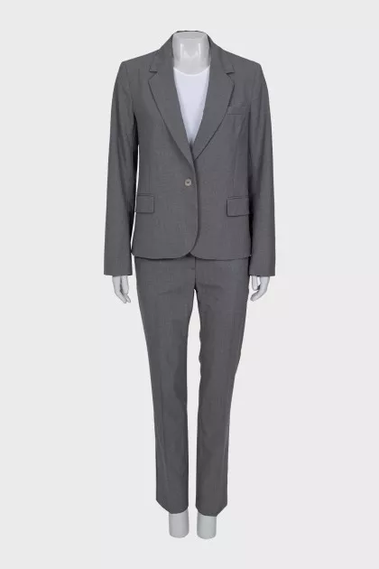 Gray wool suit with trousers
