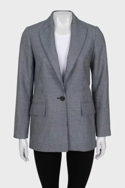Printed button-down jacket