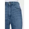 High-waisted blue jeans