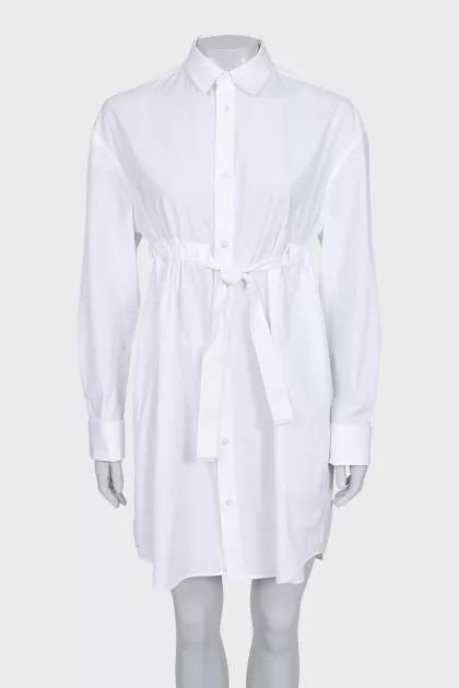 Fitted long sleeve shirt dress