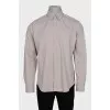 Men's straight-cut shirt with embroidered logo