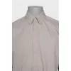 Men's straight-cut shirt with embroidered logo