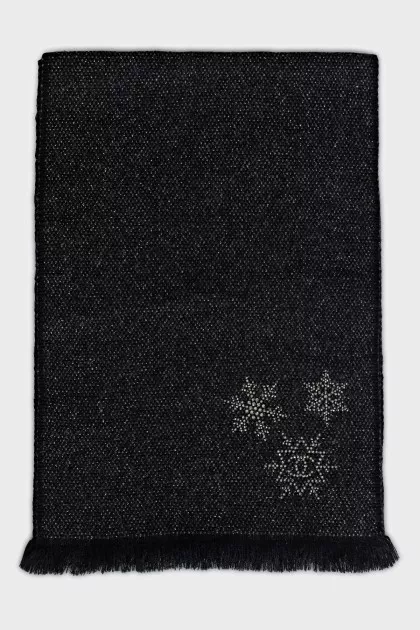 Black scarf with rhinestones