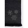 Black scarf with rhinestones