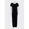 Straight cut maxi dress with a slit