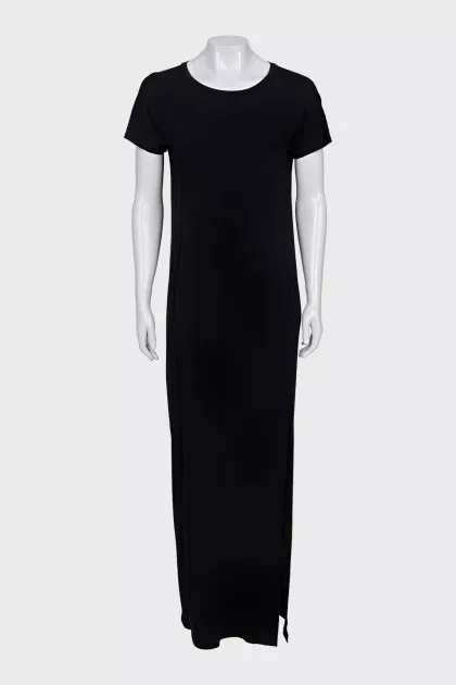 Straight cut maxi dress with a slit