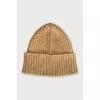 Beige hat with branded embroidery