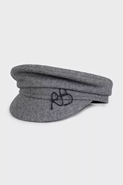 Gray cap with a brand logo
