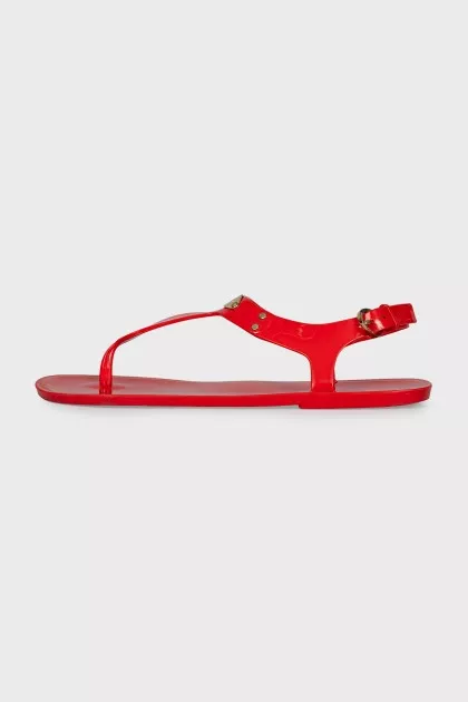 Orange rubber sandals