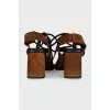 Suede lace-up sandals
