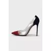 Plexi suede pumps