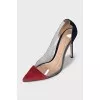 Plexi suede pumps