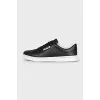 Black leather sneakers