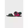 Textile sandals with velcro fastening