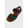 Textile sandals with velcro fastening