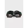 Textile sandals with velcro fastening