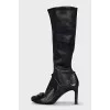Leather boots with bows