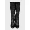 Leather boots with bows